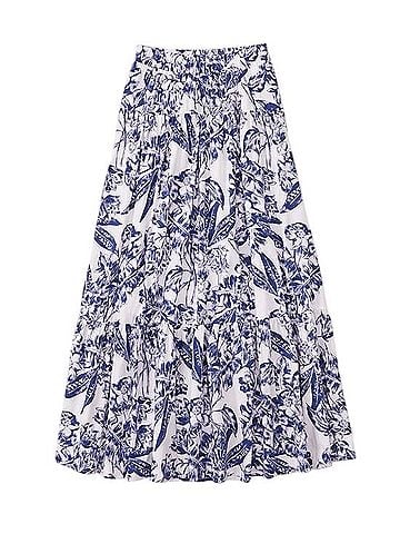 Abercrombie & Fitch Poplin Tiered Maxi Skirt Formal Skirt (view 1)