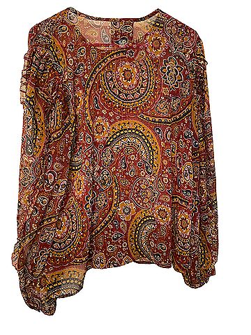 Johnny Was Epsilon Peasant Paisley Pin Tuck Long Sleeve Blouse (view 2)