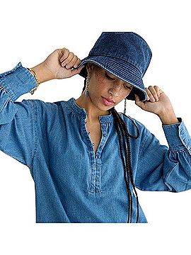 J.Crew Button Denim Shift Dress Casual Dress (view 2)