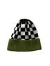 Amazon Essentials 100% Acrylic Checkered-gingham Black White Green Beanie Size S - photo 1