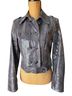 Worth 100% Leather Solid Animal Print Gray Jacket Size 6 - photo 1