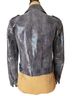 Worth 100% Leather Solid Animal Print Gray Jacket Size 6 - photo 2