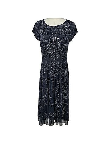 Johnny Was Paisley Beaded Mesh Dress Cocktail Dress (view 1)