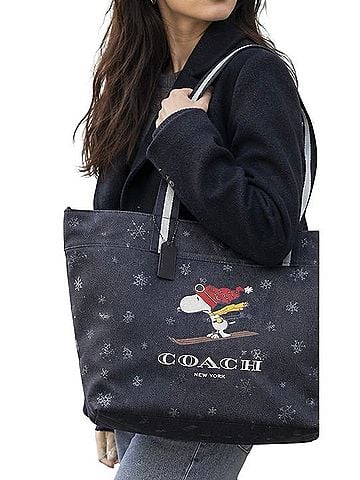 Coach Peanuts Leather Tote (view 1)