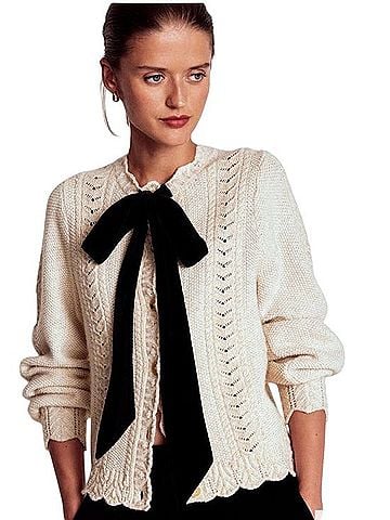 Boden Velvet Bow Cable Cardigan Cardigan (view 1)