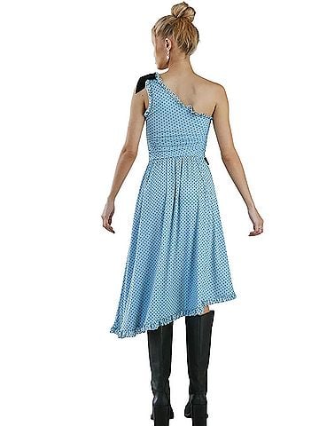 Kimchi Blue Virginia One Shoulder Bow Detail Midi Cocktail Dress (view 2)