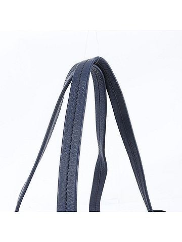 Miu Miu Miu Miu Miu Leather Tote Bag, Shoulder Handbag, Silver Hardware, Navy Blue, Women's (view 2)