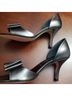 Butter Metallic Pewter Open-Toe Heels with Bow Detail Heels - photo 7