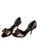 Butter Metallic Pewter Open-Toe Heels with Bow Detail Heels - photo 1