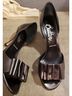 Butter Metallic Pewter Open-Toe Heels with Bow Detail Heels - photo 3