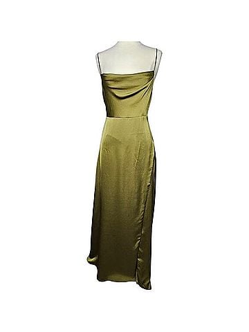 Fame And Partners Rosabel Cowl Neck Strappy Draped Gown Cocktail Dress (view 2)