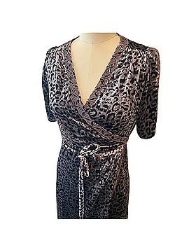Johnny Was Leopard Velvet Wrap Dress Casual Dress (view 2)