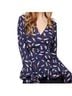 Bebe 100% Polyester Print Blue Red Long Sleeve Blouse Size M - photo 1