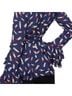 Bebe 100% Polyester Print Blue Red Long Sleeve Blouse Size M - photo 2