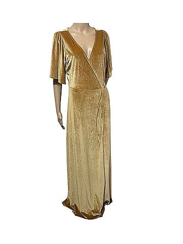 Baltic Born Baltic Born Meghan gold velvet wrap maxi Cocktail Dress (view 1)