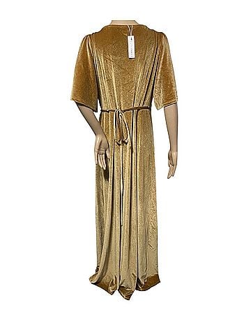Baltic Born Baltic Born Meghan gold velvet wrap maxi Cocktail Dress (view 2)