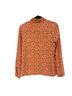J. McLaughlin Bow Print Orange White Button-Down Shirt Size M - photo 2