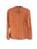 J. McLaughlin Bow Print Orange White Button-Down Shirt Size M - photo 1