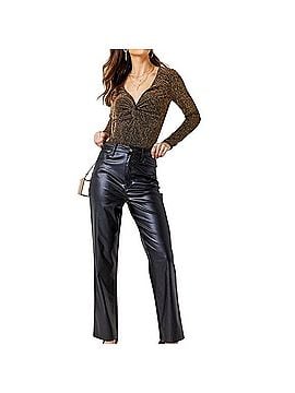 Jun & Ivy Sadie Front Twist VNeck Glitter Knit Lurex Bodysuit Long Sleeve T-Shirt (view 1)