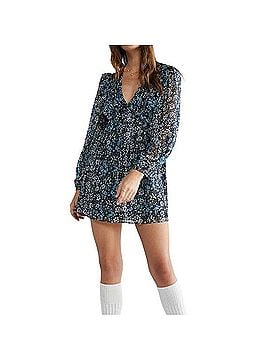 Blue Rain V-Neck Floral Swing Lurex Mini Dress Casual Dress (view 1)