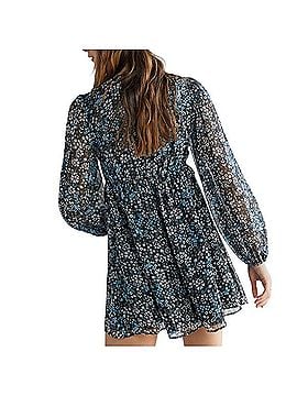 Blue Rain V-Neck Floral Swing Lurex Mini Dress Casual Dress (view 2)
