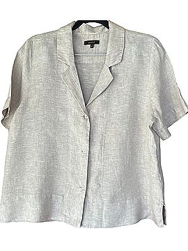 Quince 100% European linen blouse Short Sleeve Button-Down Shirt (view 1)