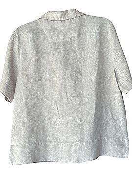 Quince 100% European linen blouse Short Sleeve Button-Down Shirt (view 2)