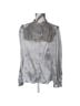Maxime 100% Silk Solid Silver Gray Long Sleeve Button-Down Shirt Size L - photo 4