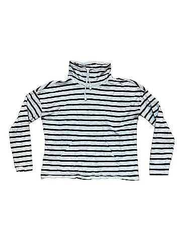 Carve Designs Bodie funnel neck striped Long Sleeve Top (view 1)
