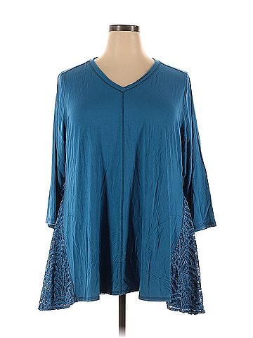 LOGO by Lori Goldstein Logo By Lori Goldstein 3/4 Sleeve Blouse (view 1)