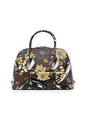Prada Large Saffiano Lux Floral Print Promenade Front Pocket Satchel (view 1)