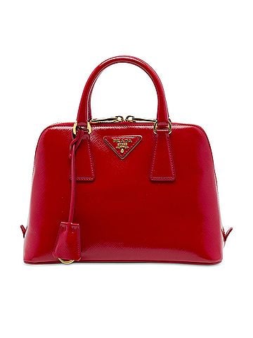 Prada Small Saffiano Vernice Promenade Satchel (view 1)