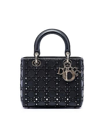 Dior Medium Calfskin Cannage Bead and Strass Embellished Lady Dior (view 1)