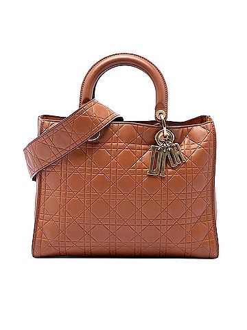 Dior Large Ultra Matte Calfskin Cannage Embossed Lady Dior (view 1)