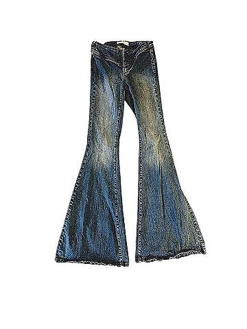 Free People Blue Flare Wide Leg Jeans Jeans (view 1)