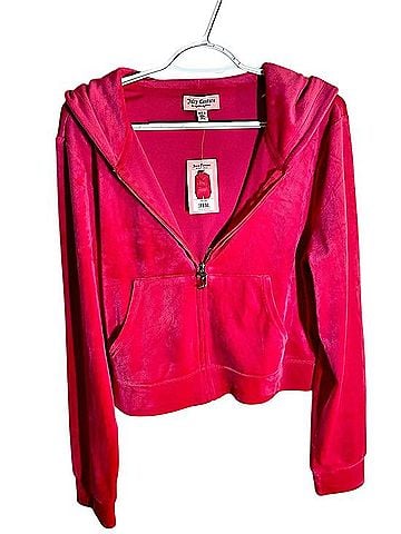 Juicy Couture Classic Velour Zip-Up Hoodie Track Jacket (view 1)