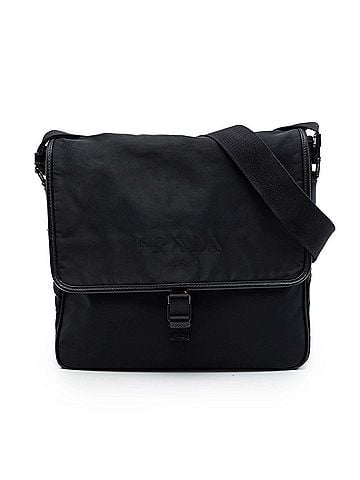 Prada Saffiano Trimmed Tessuto Buckle Messenger Bag (view 1)