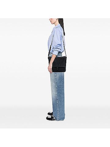 Prada Saffiano Trimmed Tessuto Buckle Messenger Bag (view 2)
