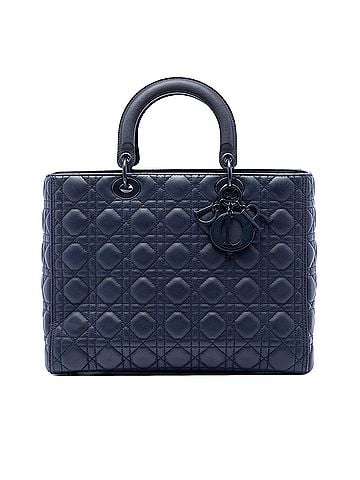 Dior Large Ultra Matte Calfskin Cannage Lady Dior (view 1)