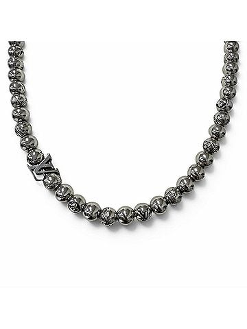 Louis Vuitton LOUIS VUITTON Louis Vuitton 2025 model M03335 Necklace - Damier Staple Ball Accessory Silver Made in Italy Men's (view 1)