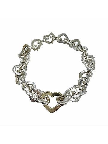 Tiffany & Co. TIFFANY&amp;Co. Tiffany Vintage Heart Link Bracelet, 925/750 (YG) Combination, Silver and Yellow Gold, Weight 34.9g, Women's, Comes with Dust Bag. (view 1)