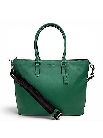 Coach COACH C2841 Beckett Business Tote, Smooth Calfskin, 2-Way Tote Bag (Crossbody/Handbag), Green, Men's (view 1)
