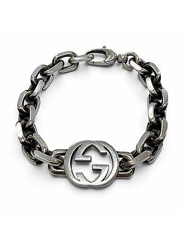 Gucci GUCCI 627068 AG925 Interlocking G Bracelet, Silver, Size 17, Made in Italy, Weight 45.0g, Men's/Women's, Comes with Box and Dust Bag. (view 1)