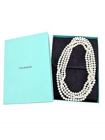 Tiffany & Co. TIFFANY&amp;Co. Tiffany Ziegfeld Collection Pearl Wrap Necklace, Freshwater Pearl, AG925, Current Model, White, Weight 173g, Women's, Comes with Box and Dust Bag (view 2)