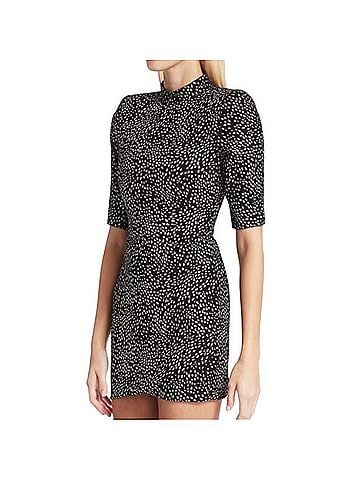 Alice + Olivia Inka Strong-Shoulder Mockneck Dress Cocktail Dress (view 1)