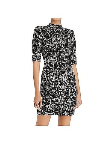 Alice + Olivia Inka Strong-Shoulder Mockneck Dress Cocktail Dress (view 2)