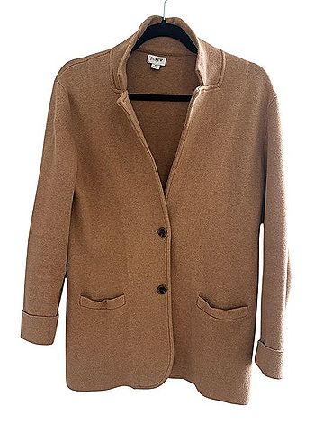 J.Crew Camel Button-Front Wool-Blend Blazer Blazer (view 1)
