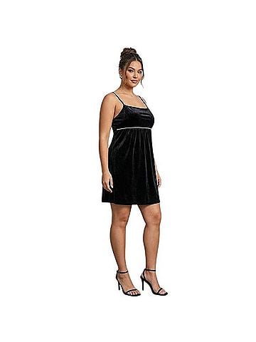 Urban Outfitters Sunny Velvet Empire Waist Mini Dress Casual Dress (view 1)