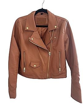 Blank NYC Cognac Leather Moto Jacket Jacket (view 1)