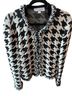 St. John Houndstooth Black White Cardigan Size 16 - photo 2
